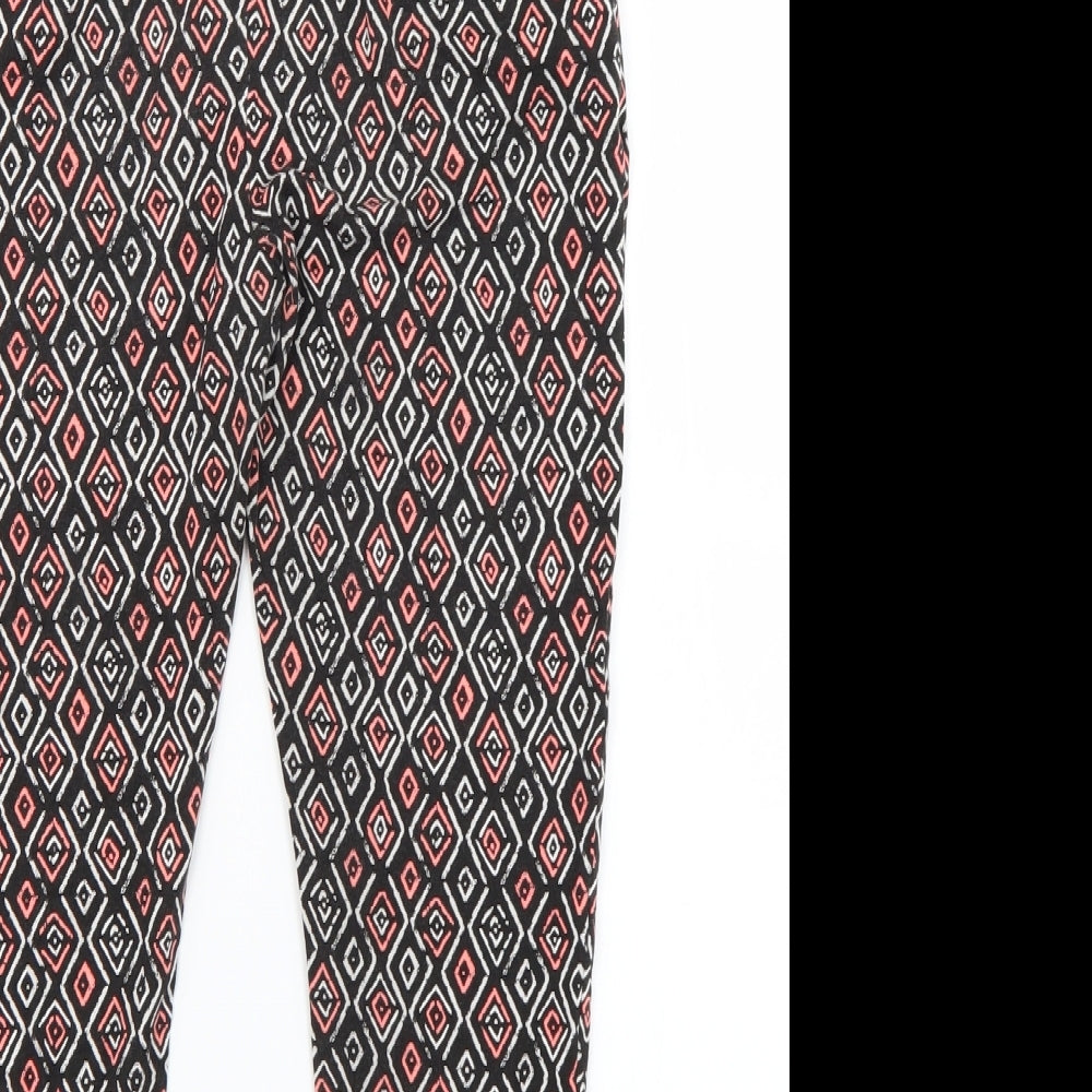 Matalan Girls Black Geometric  Capri Trousers Size 10 Years