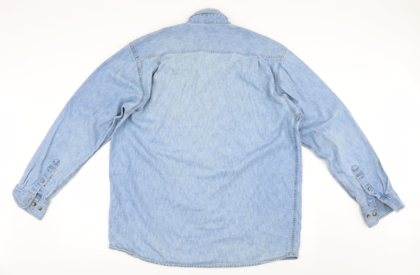 GUESS Mens Blue  Denim  Button-Up Size L