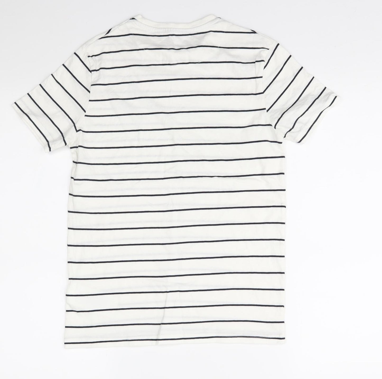 Penguin Boys White Striped  Basic T-Shirt Size 12 Years