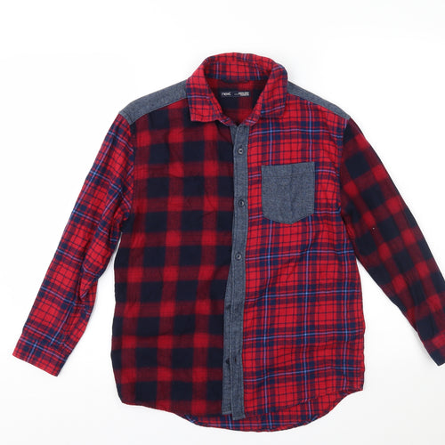 NEXT Boys Red Check  Basic Button-Up Size 10 Years