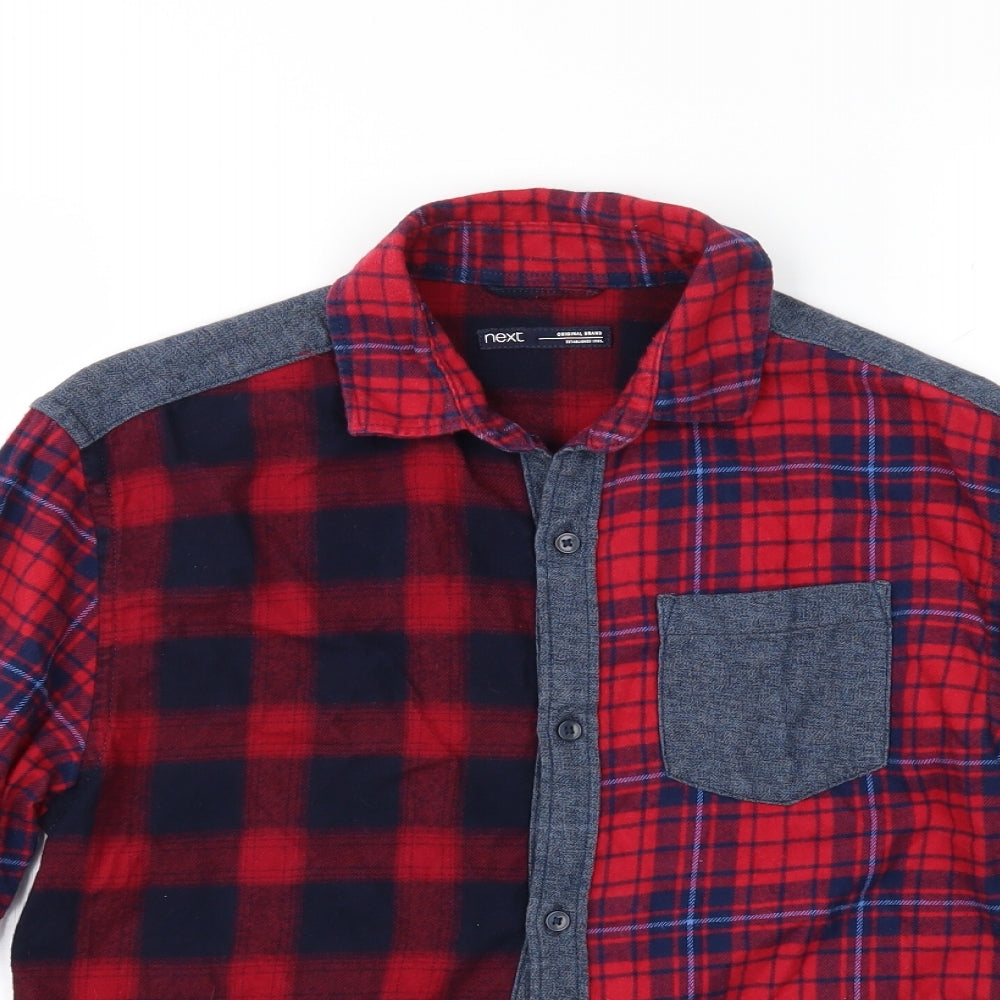 NEXT Boys Red Check  Basic Button-Up Size 10 Years