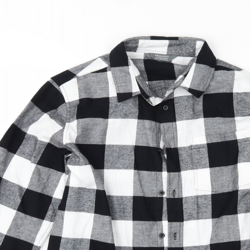 Primark Boys Black Check  Basic Button-Up Size 12-13 Years