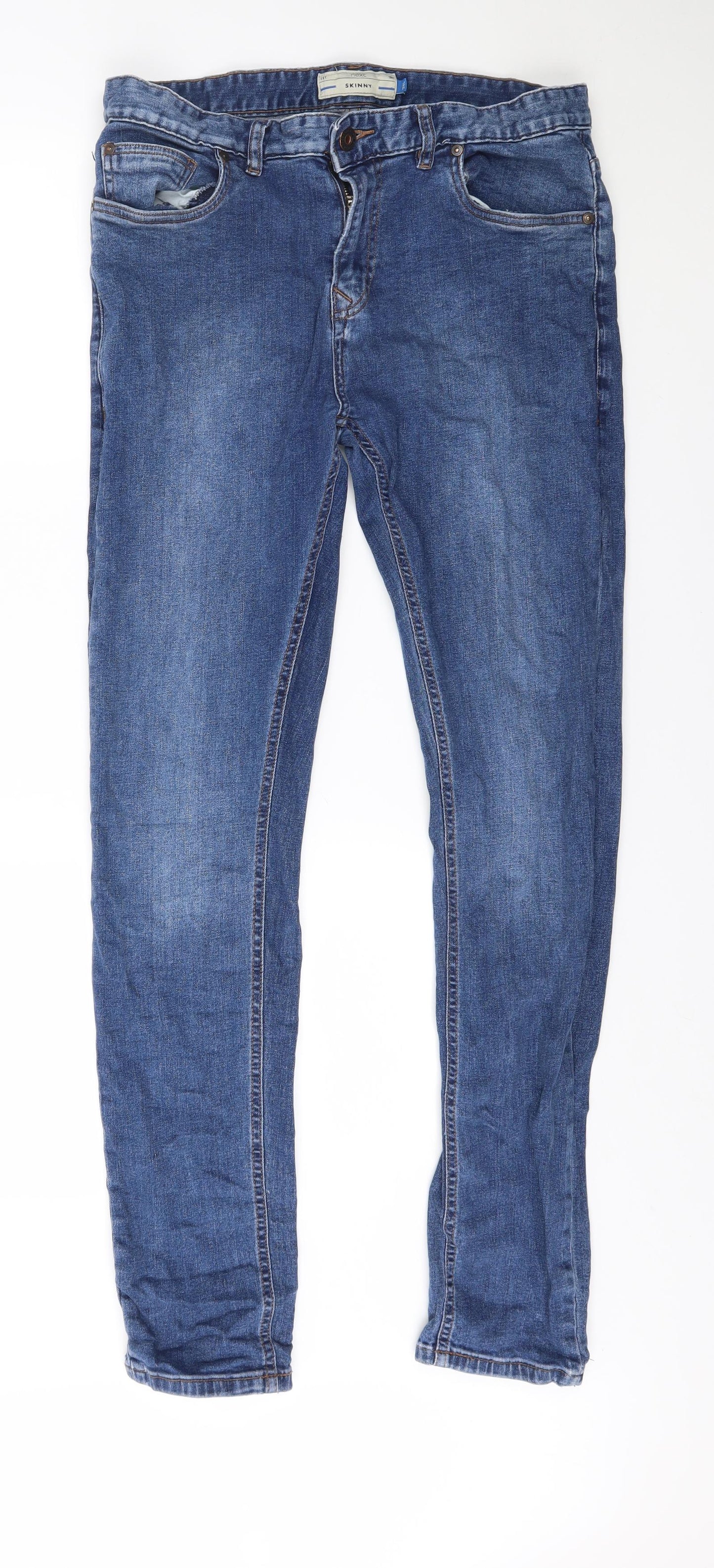 NEXT Mens Blue  Denim Skinny Jeans Size 34 L31 in