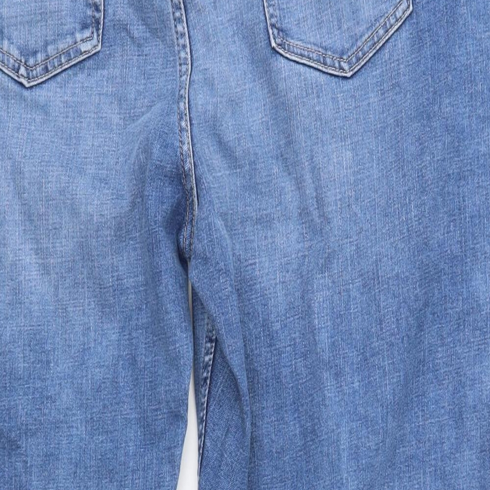 Marks and Spencer Womens Blue  Denim Straight Jeans Size 18 L24 in - Shot Leg