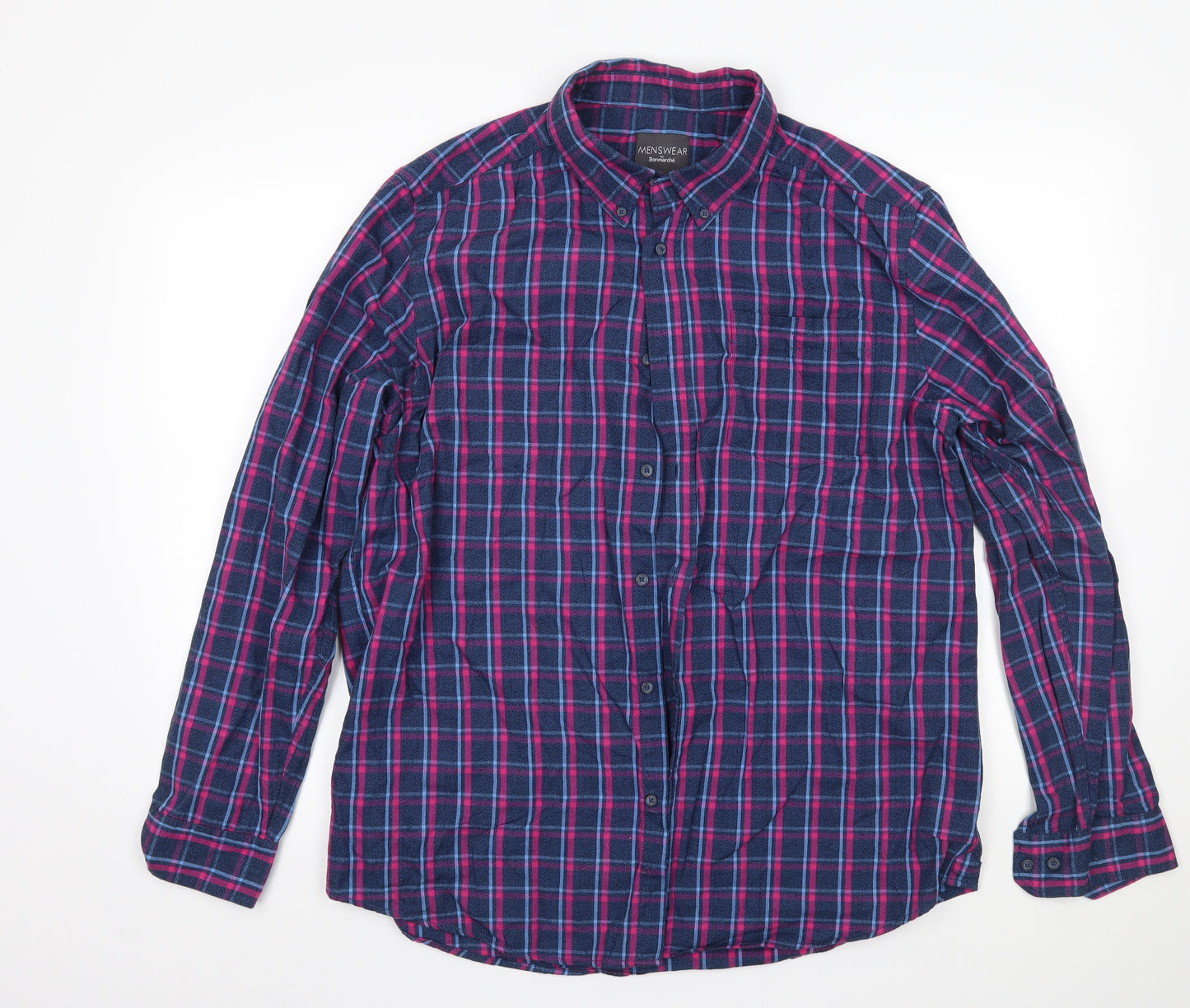 Bonmarché Mens Blue Check   Button-Up Size L