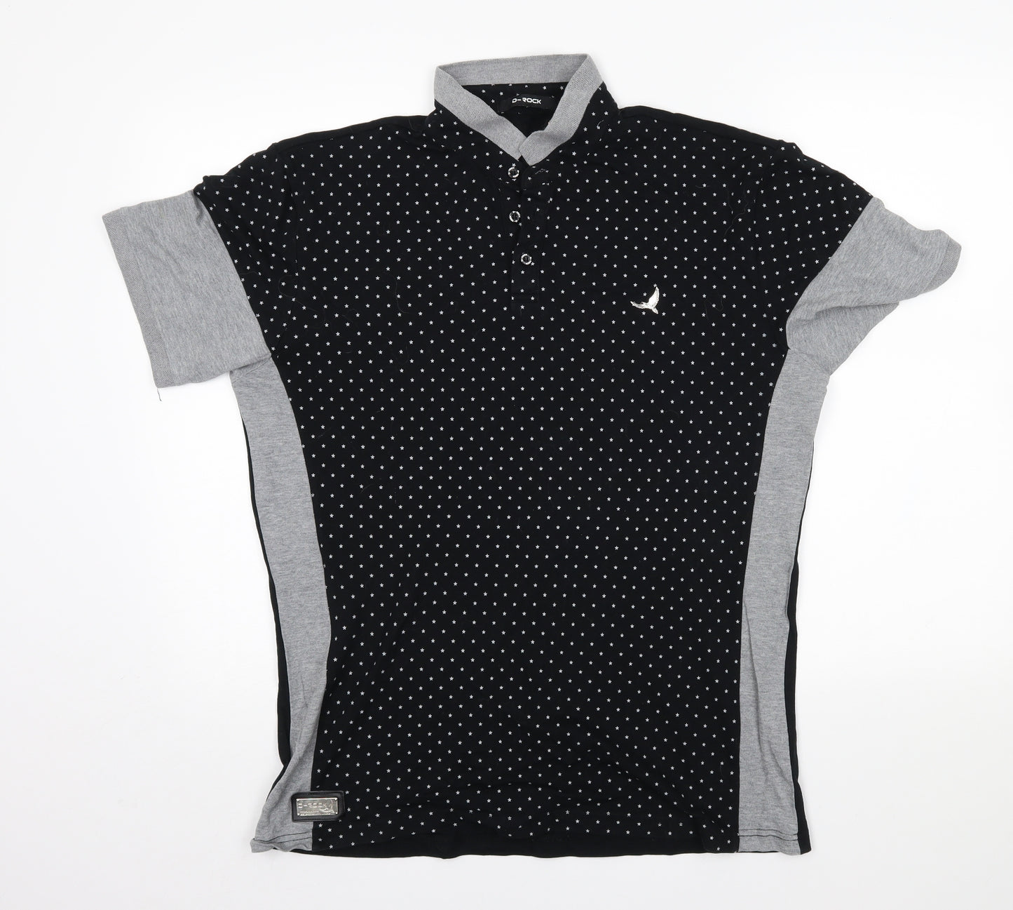 D Rock Mens Black    Polo Size XL