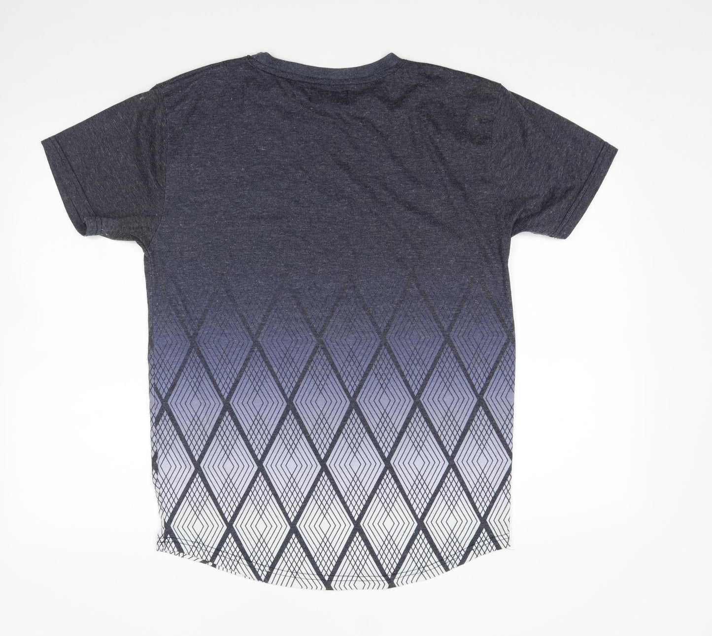 Soul Star Mens Blue Argyle/Diamond   T-Shirt Size L