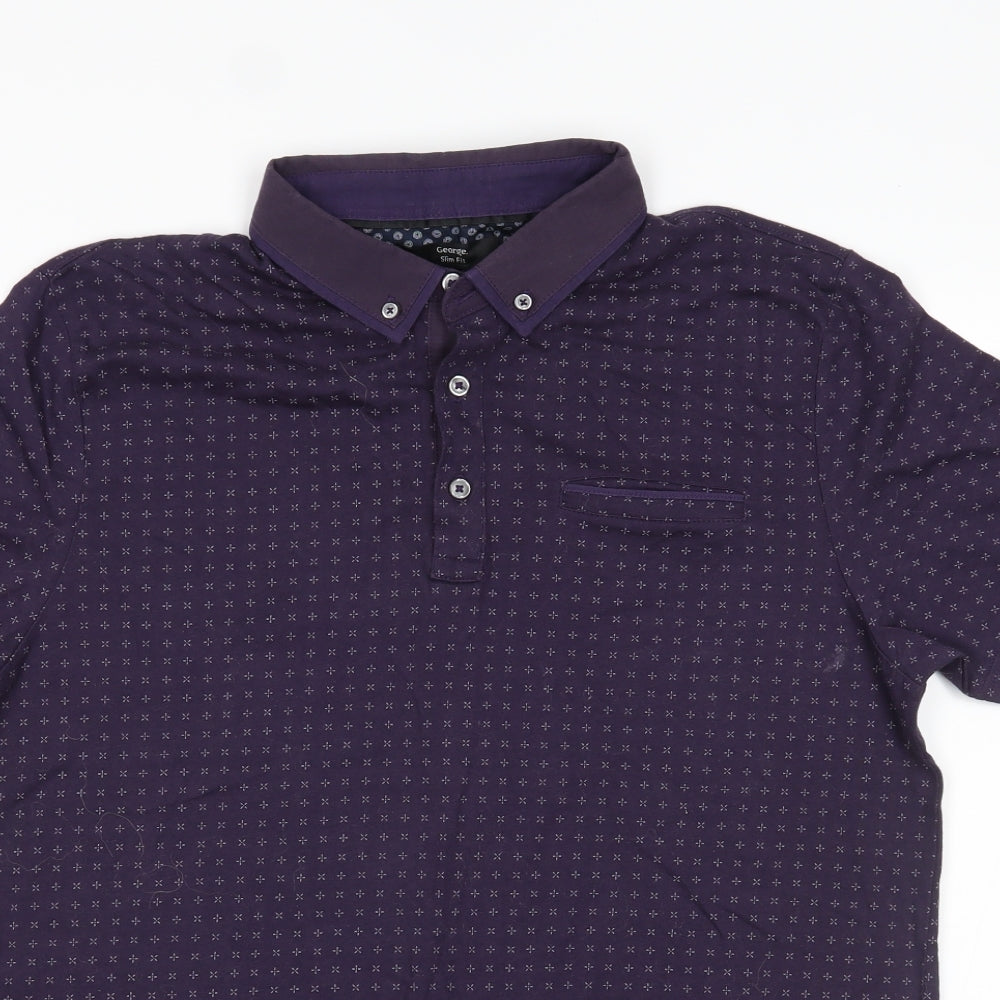 George Mens Purple    Polo Size L
