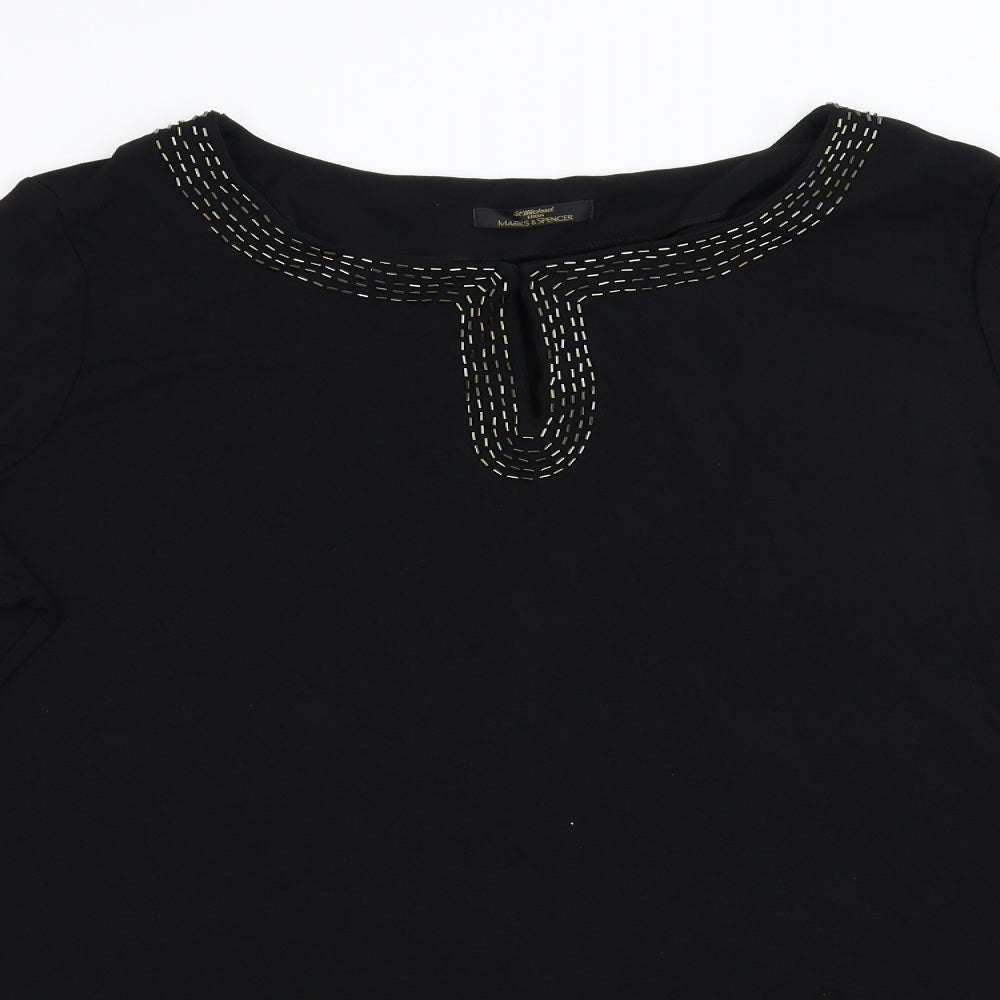 M&S Womens Black   Basic Blouse Size 20