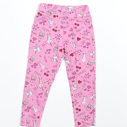 Matalan Girls Pink Animal Print  Jogger Trousers Size 4 Years