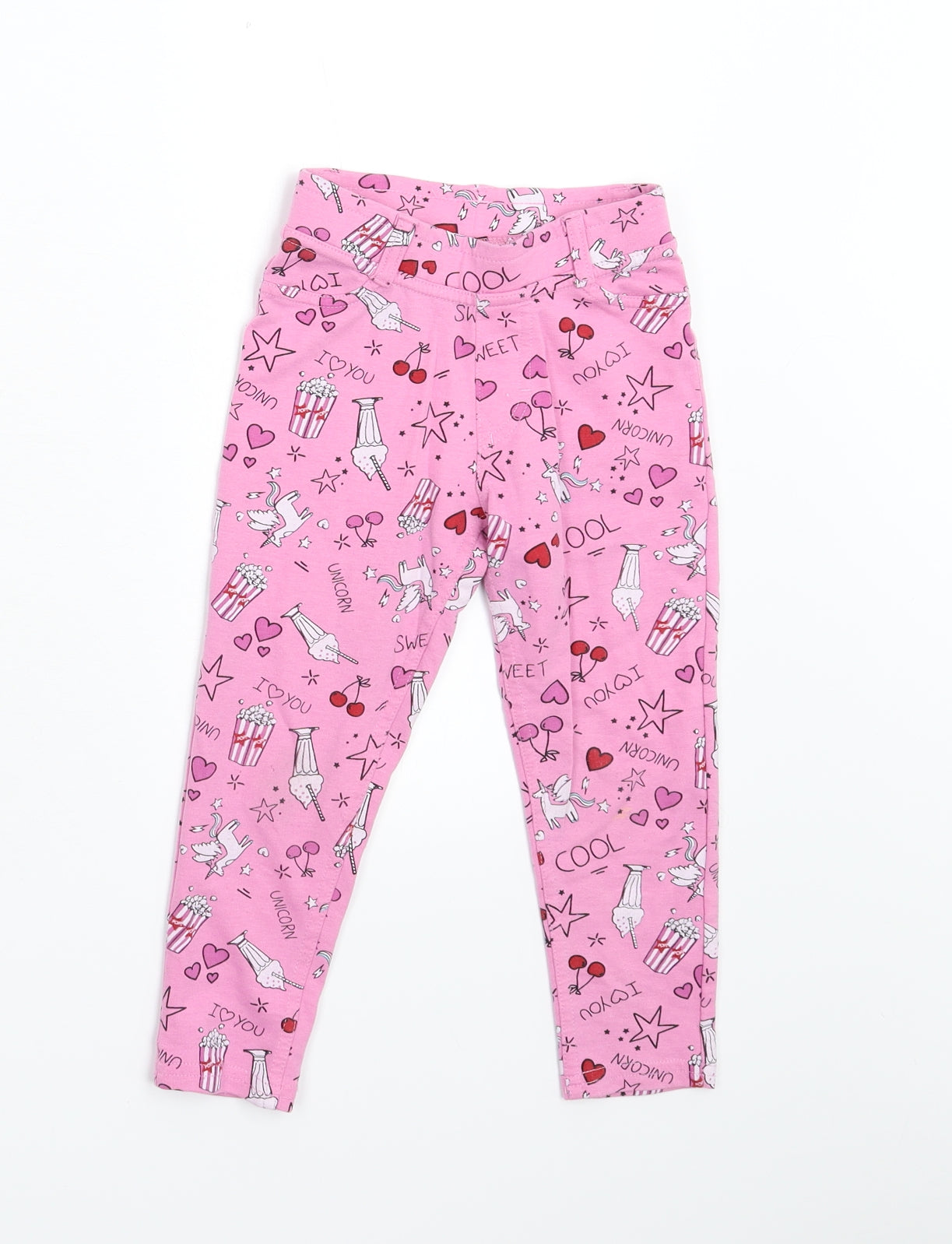 Matalan Girls Pink Animal Print  Jogger Trousers Size 4 Years