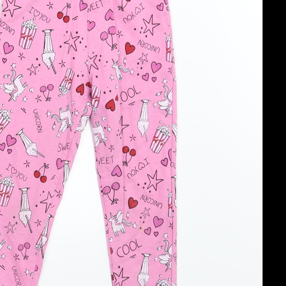 Matalan Girls Pink Animal Print  Jogger Trousers Size 4 Years