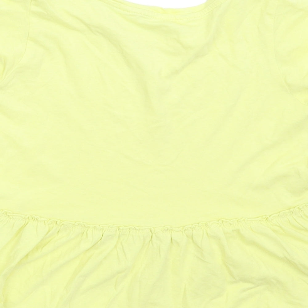 H&M Girls Yellow   Basic T-Shirt Size 4-5 Years