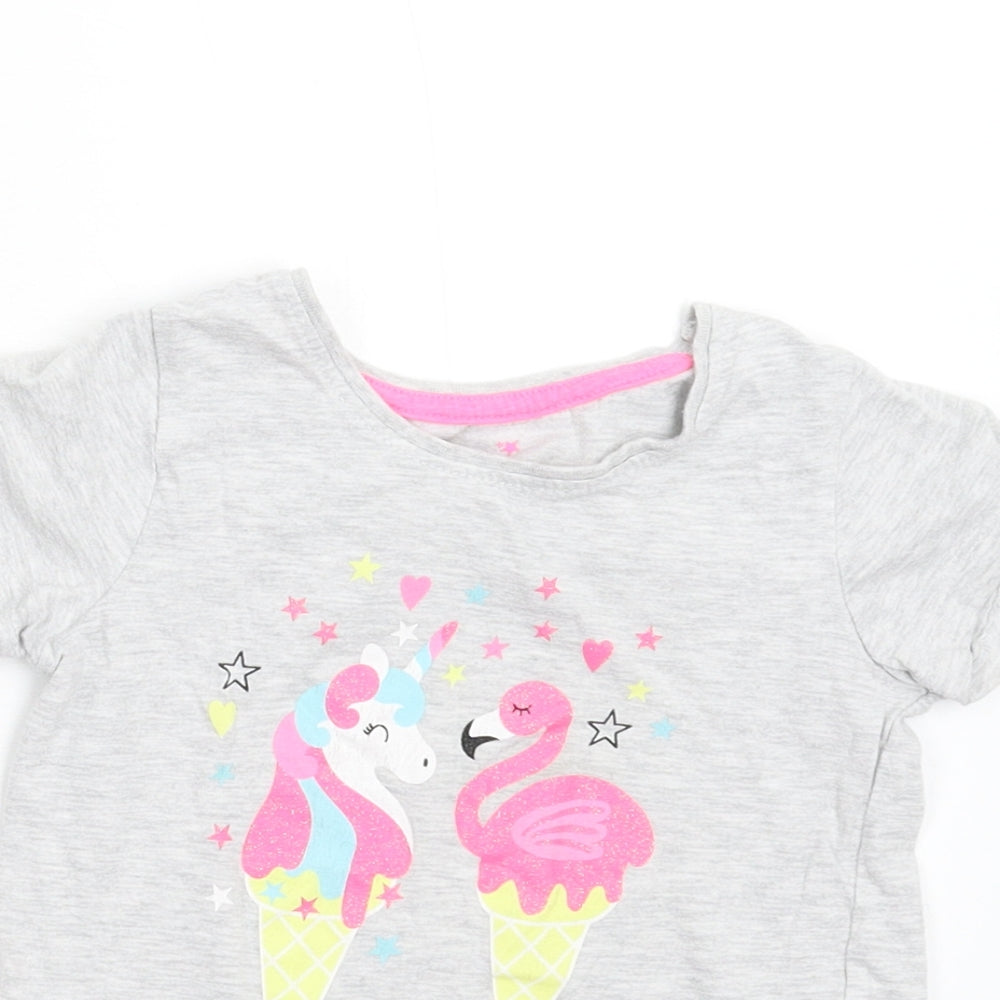 Primark Girls Grey   Basic T-Shirt Size 4-5 Years