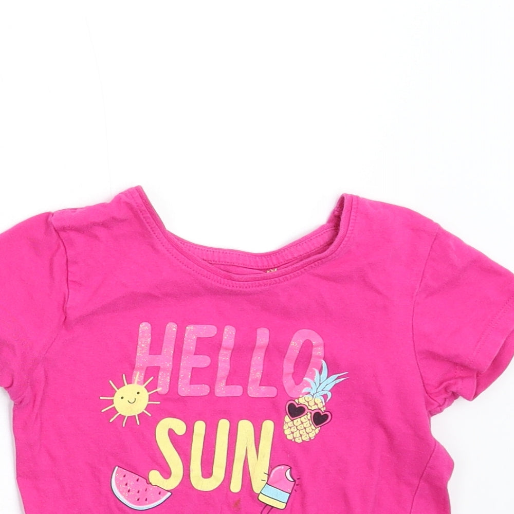 Primark Girls Pink   Basic T-Shirt Size 5-6 Years