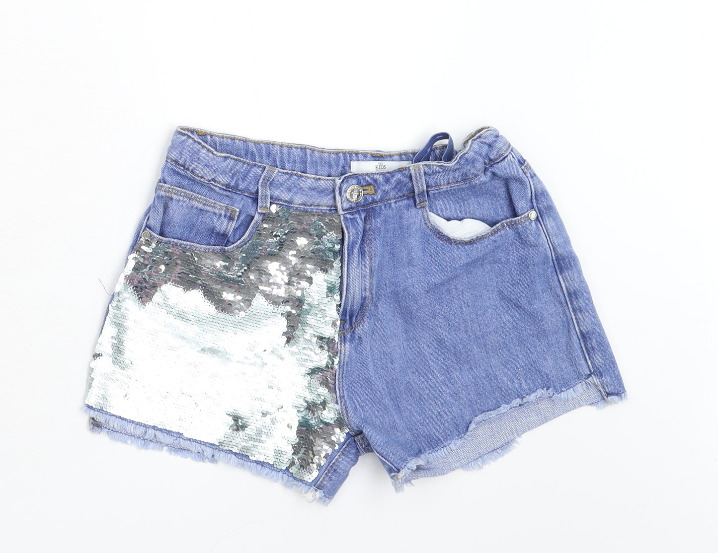 M&S Girls Blue  Denim Cut-Off Shorts Size 12-13 Years