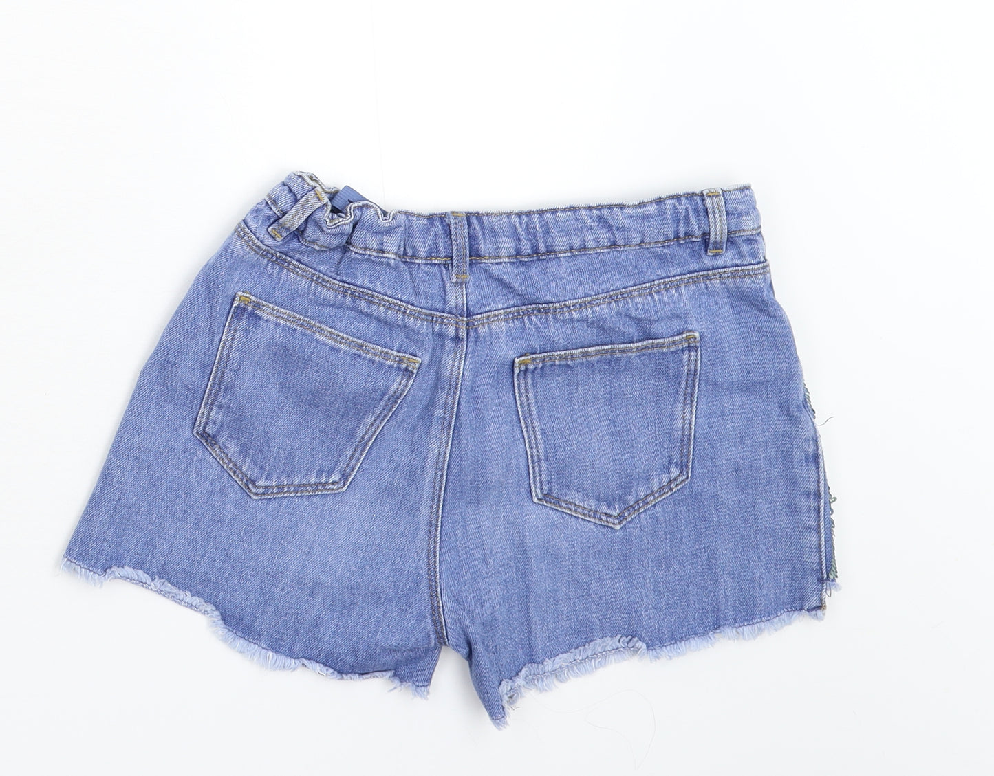 M&S Girls Blue  Denim Cut-Off Shorts Size 12-13 Years