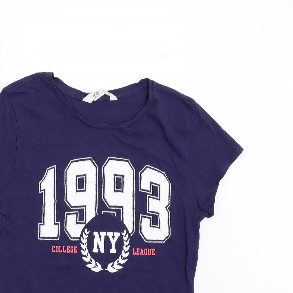 H&M Girls Blue   Basic T-Shirt Size 12-13 Years