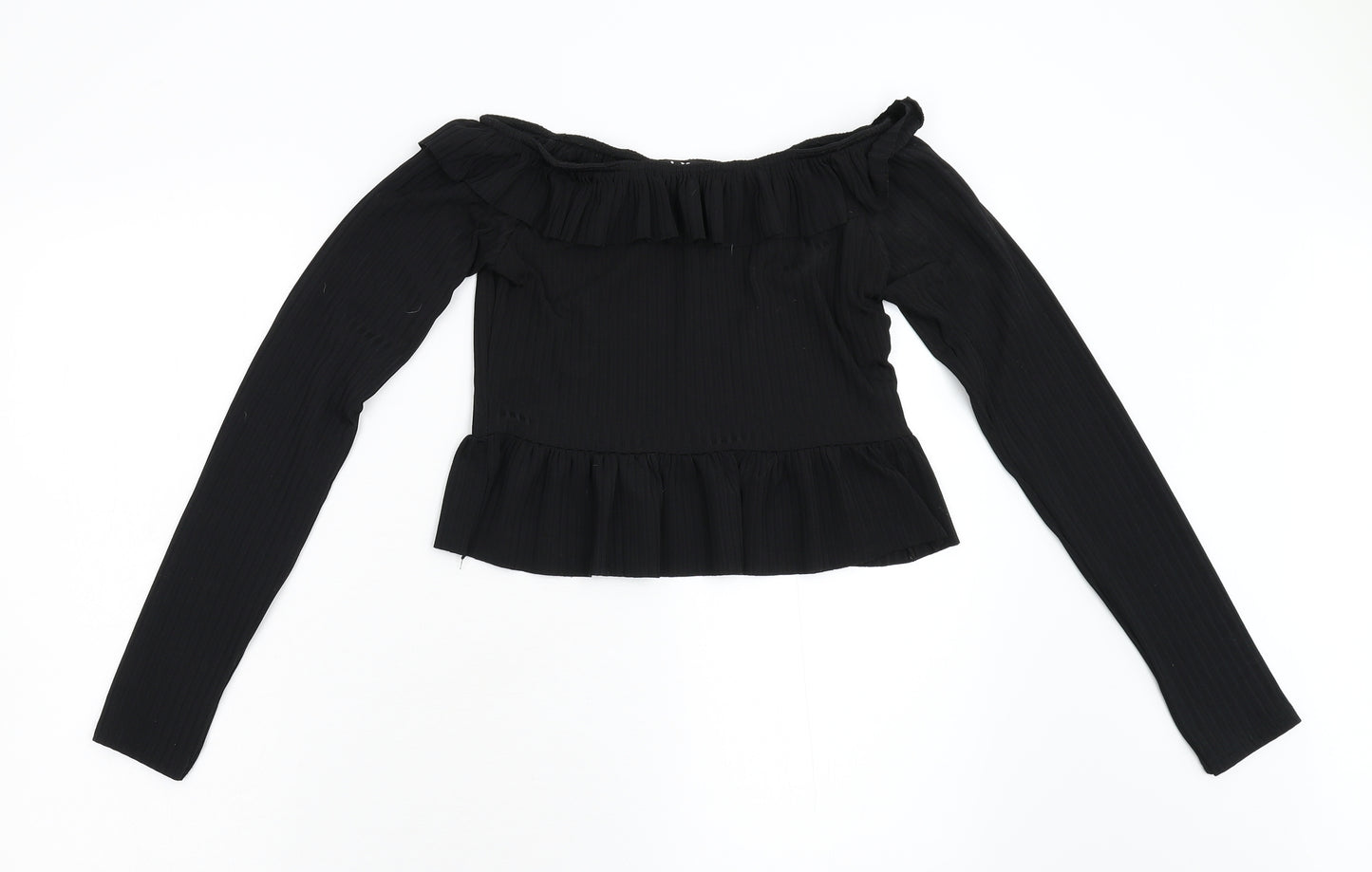 LX London Womens Black   Cropped Blouse Size 12