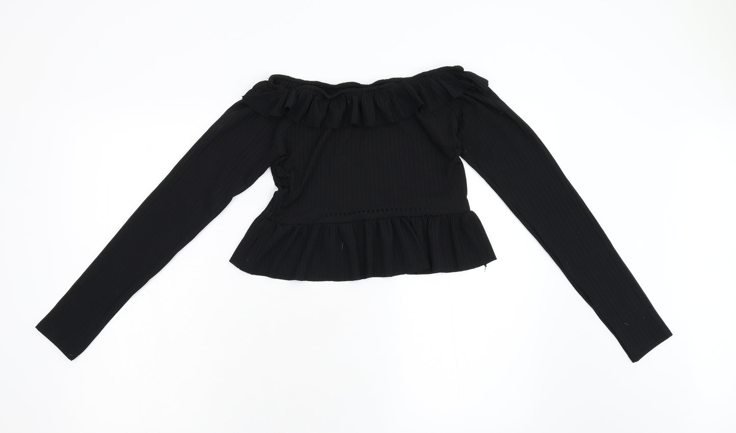 LX London Womens Black   Cropped Blouse Size 12