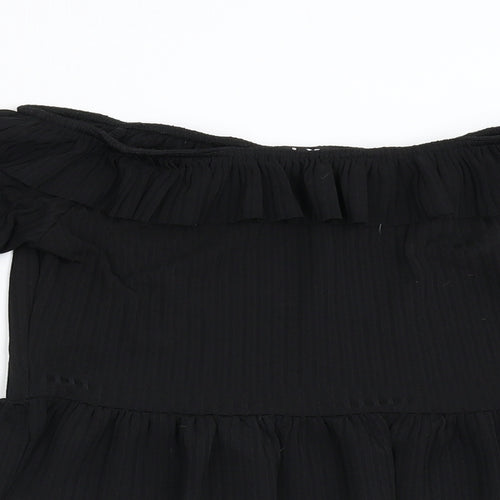 LX London Womens Black   Cropped Blouse Size 12