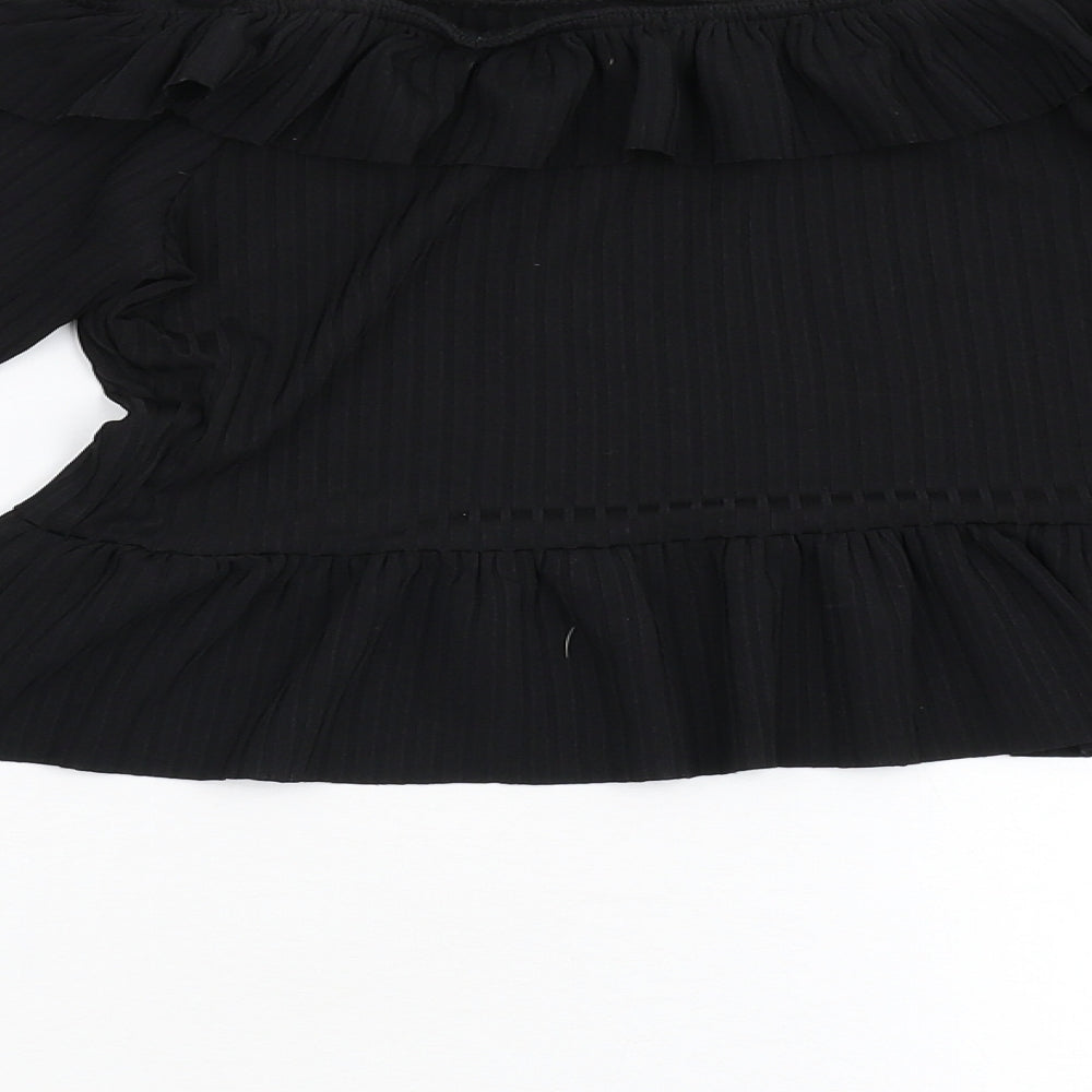 LX London Womens Black   Cropped Blouse Size 12