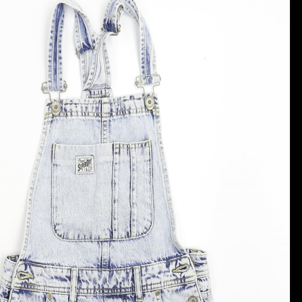 Superdry Womens Blue  Denim Dungaree One-Piece Size 6