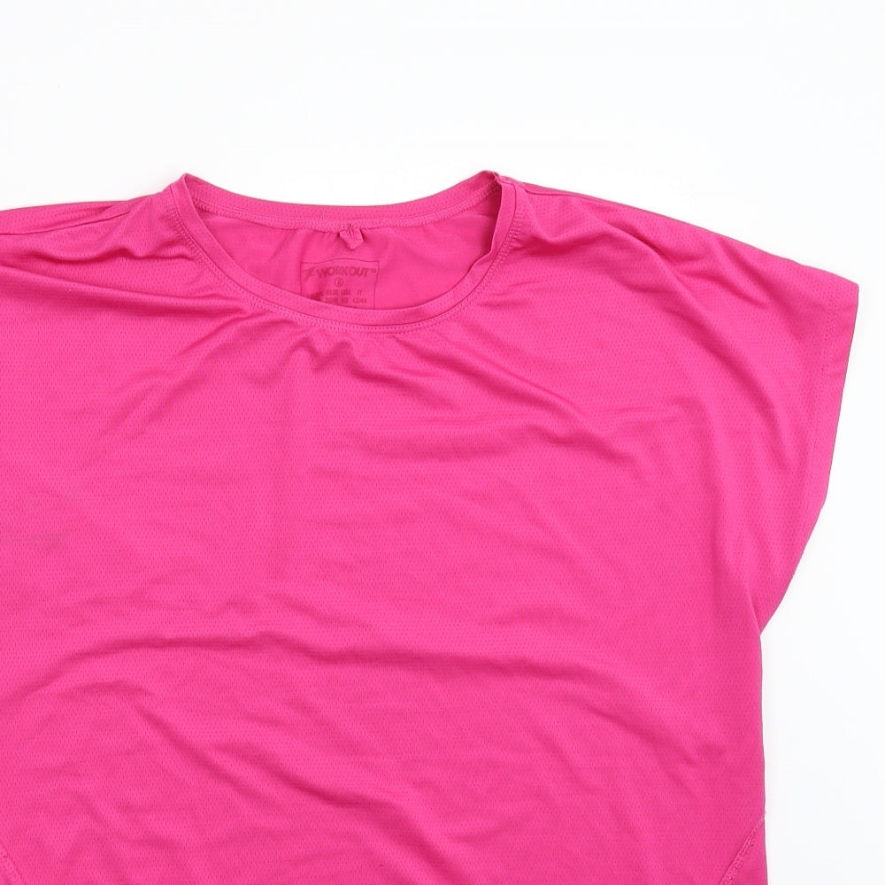 Work Out Womens Pink   Basic T-Shirt Size 10
