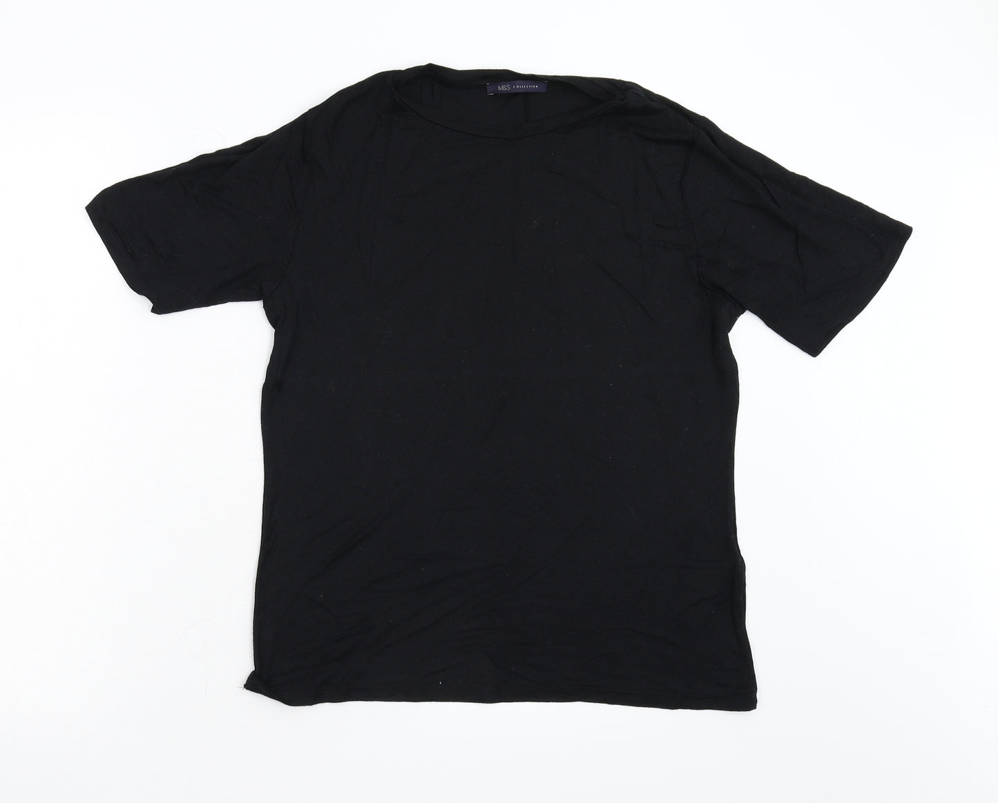 M&S Womens Black   Basic T-Shirt Size 12