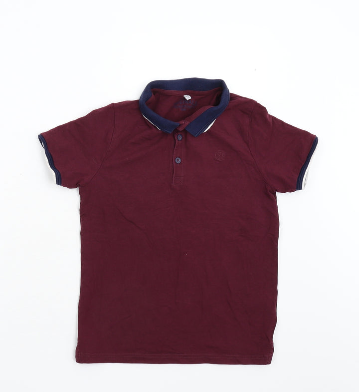 M&S Boys Red   Basic Polo Size 9-10 Years