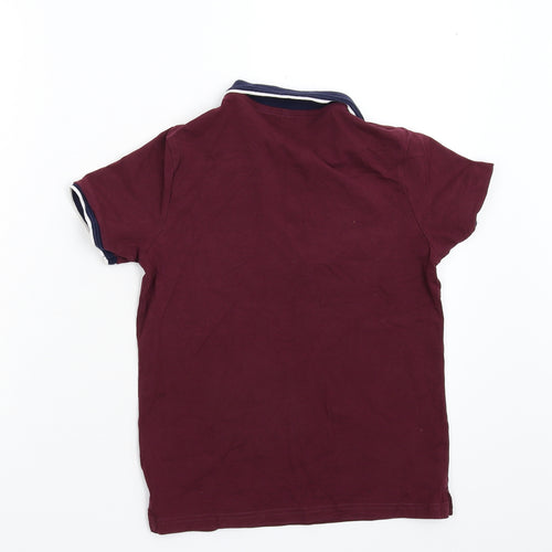 M&S Boys Red   Basic Polo Size 9-10 Years