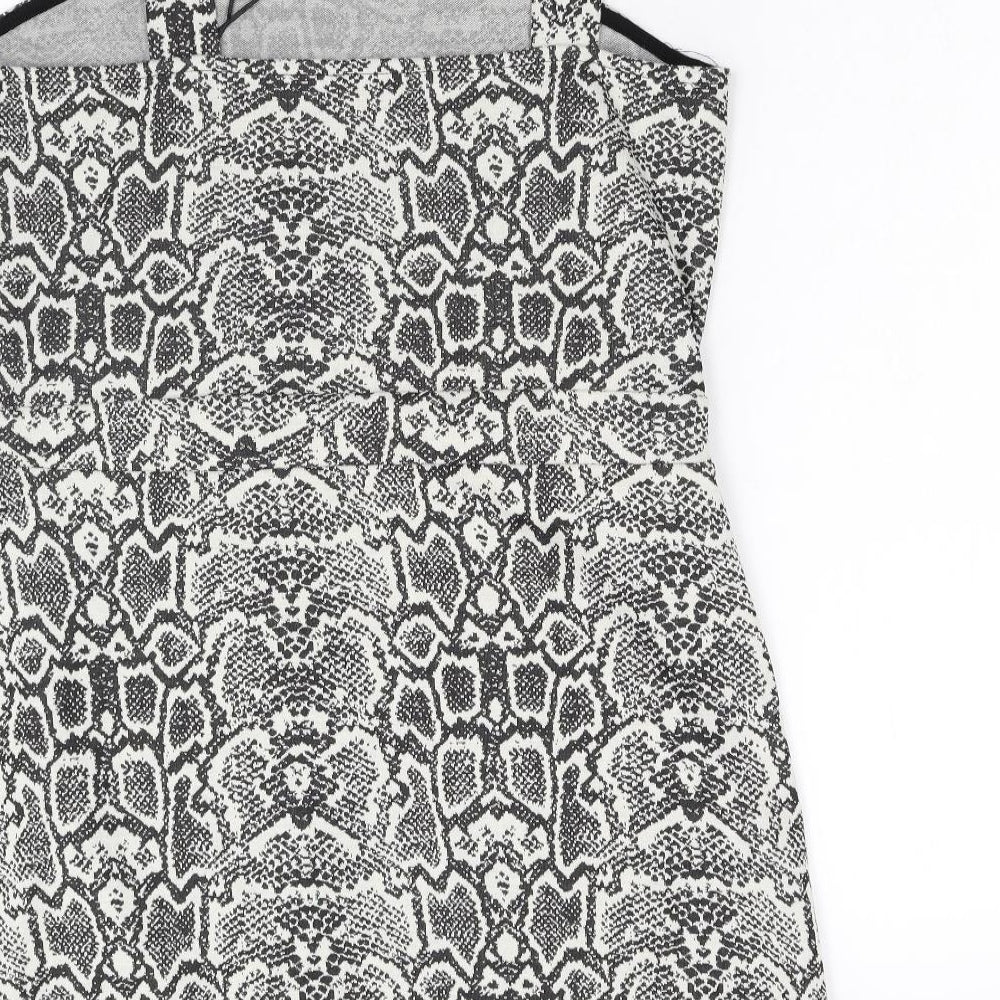 F&F Womens Black Animal Print  Shift  Size 16