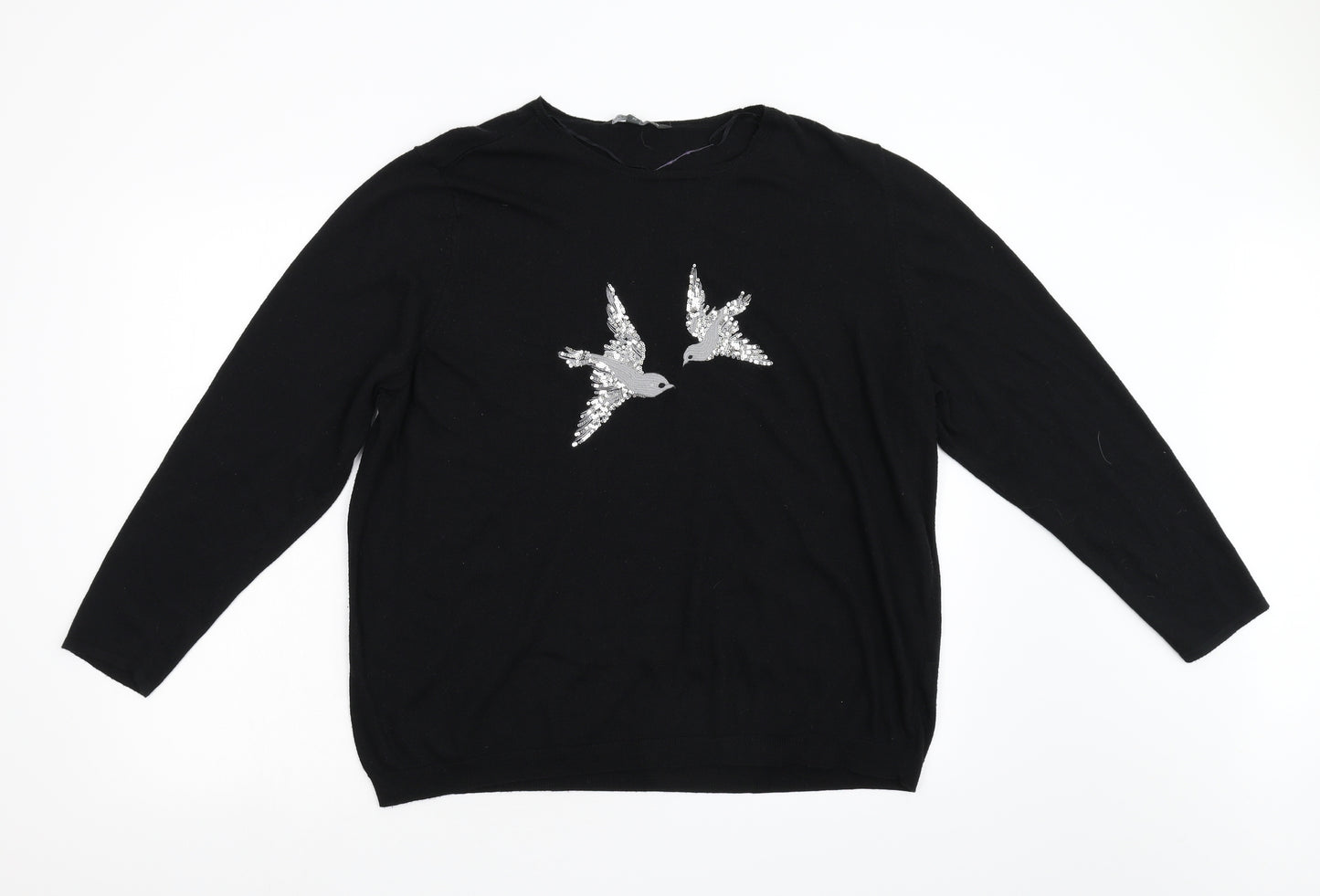 Bonmarché Womens Black  Knit Pullover Jumper Size 22