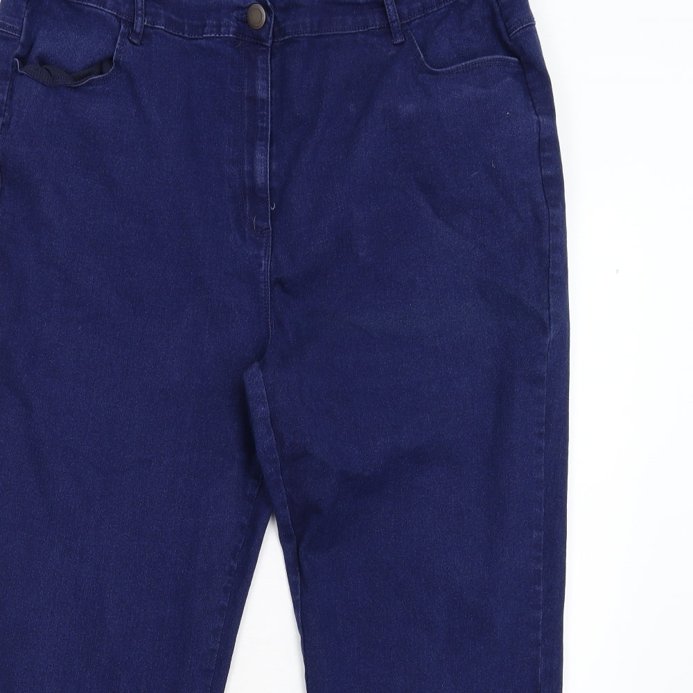 Bonmarché Womens Blue  Denim Straight Jeans Size 22 L26 in