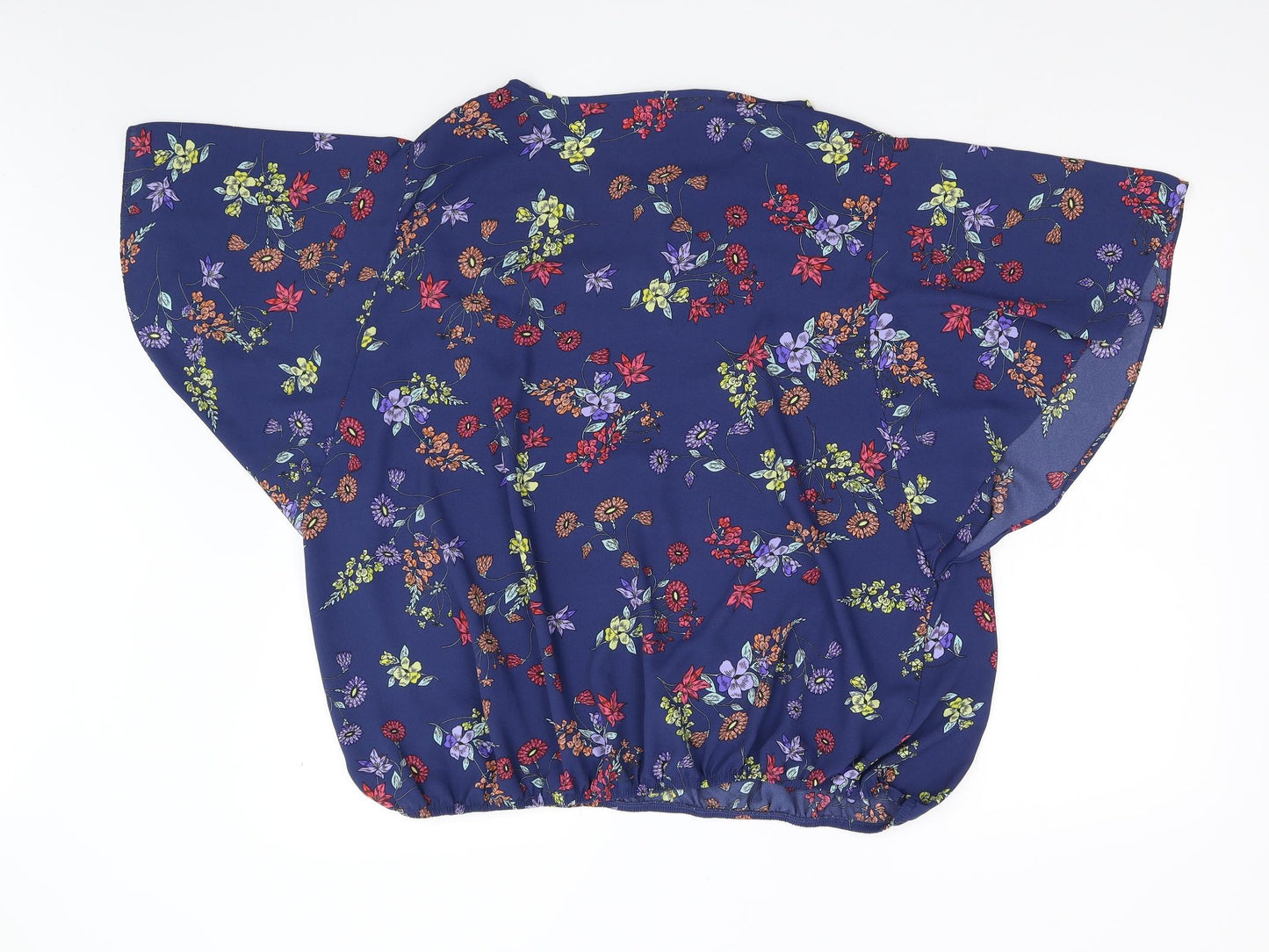 George Womens Blue Floral  Basic Blouse Size 22