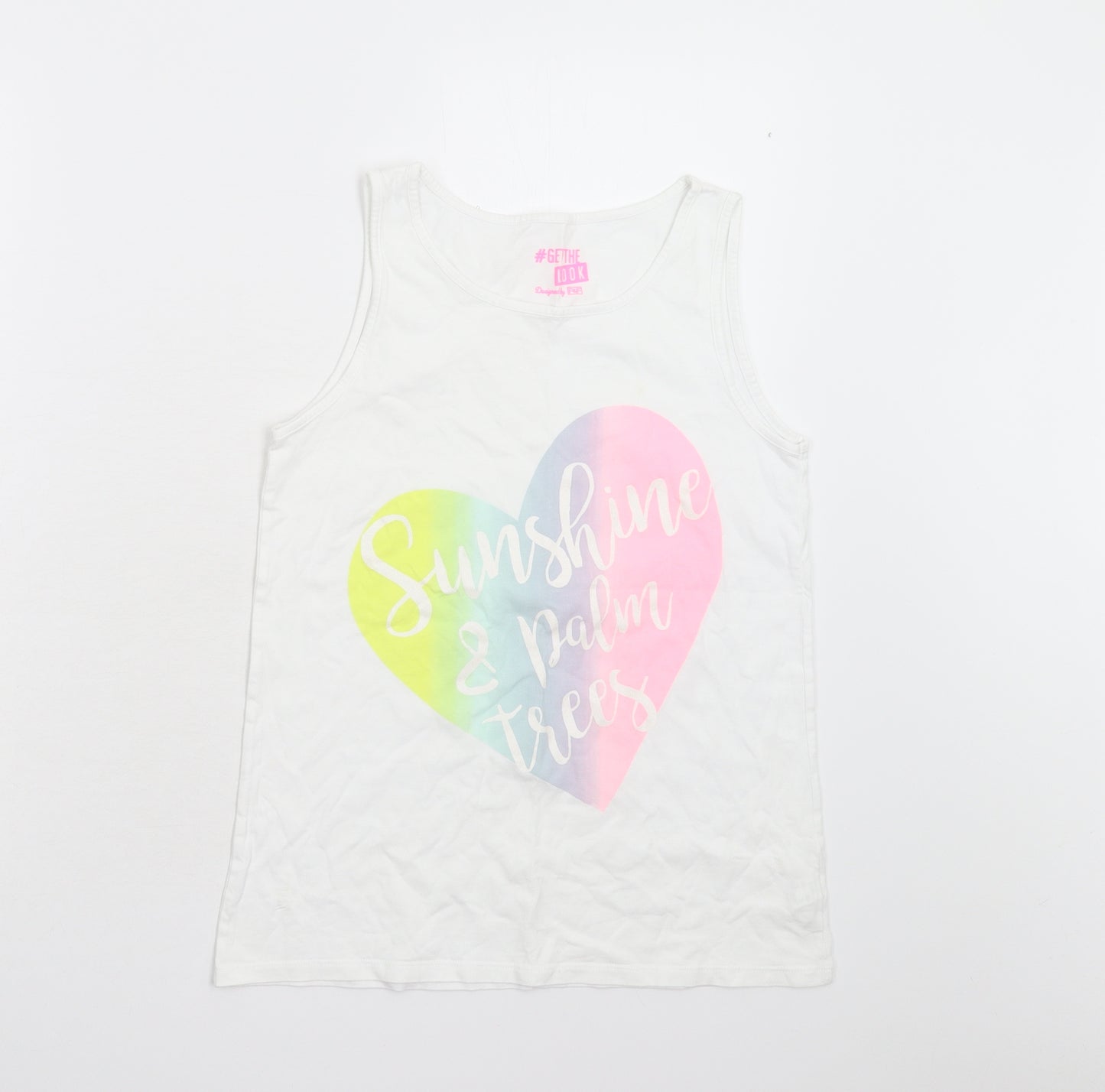 F&F Girls White   Basic T-Shirt Size 13-14 Years