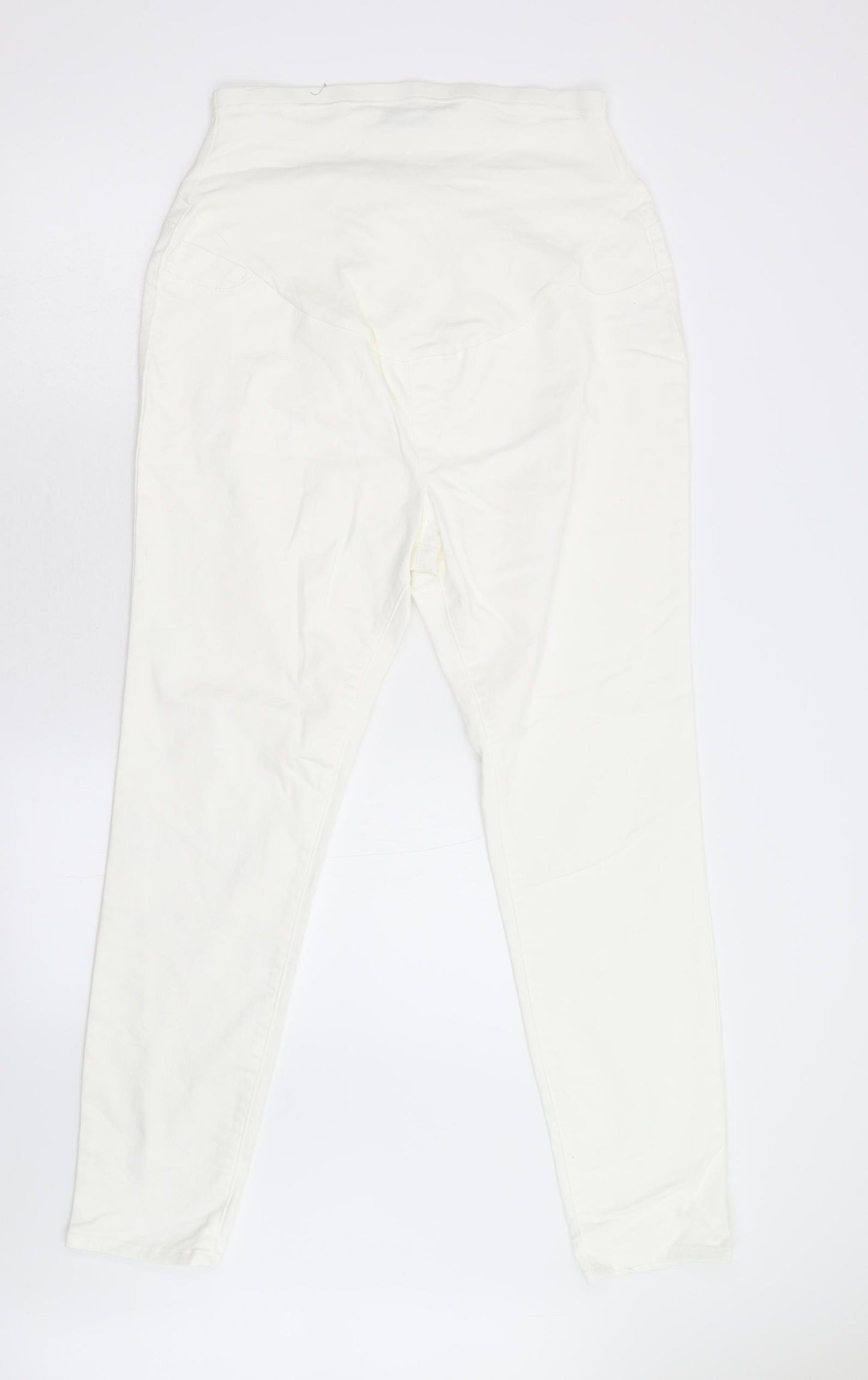 George Womens White  Denim Skinny Jeans Size 16 L28 in - Maternity