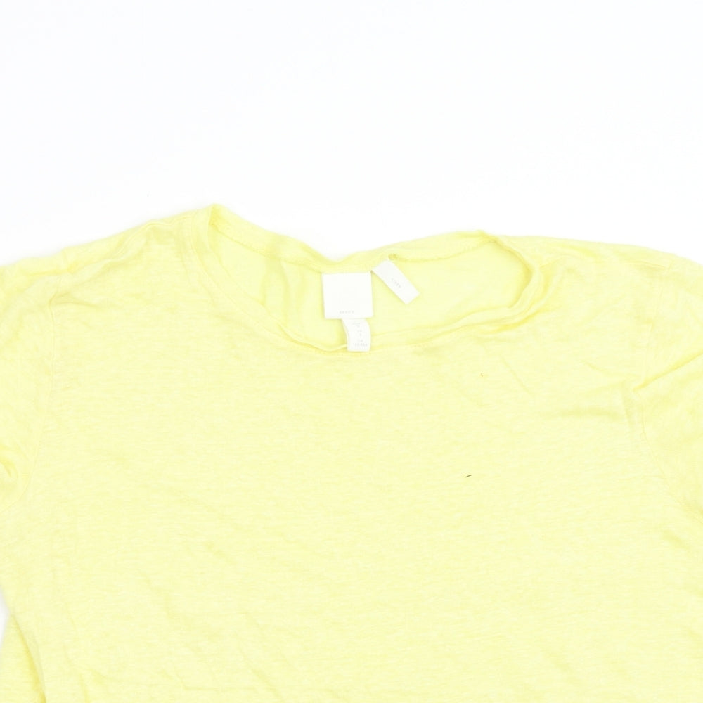 H&M Womens Yellow   Basic T-Shirt Size S
