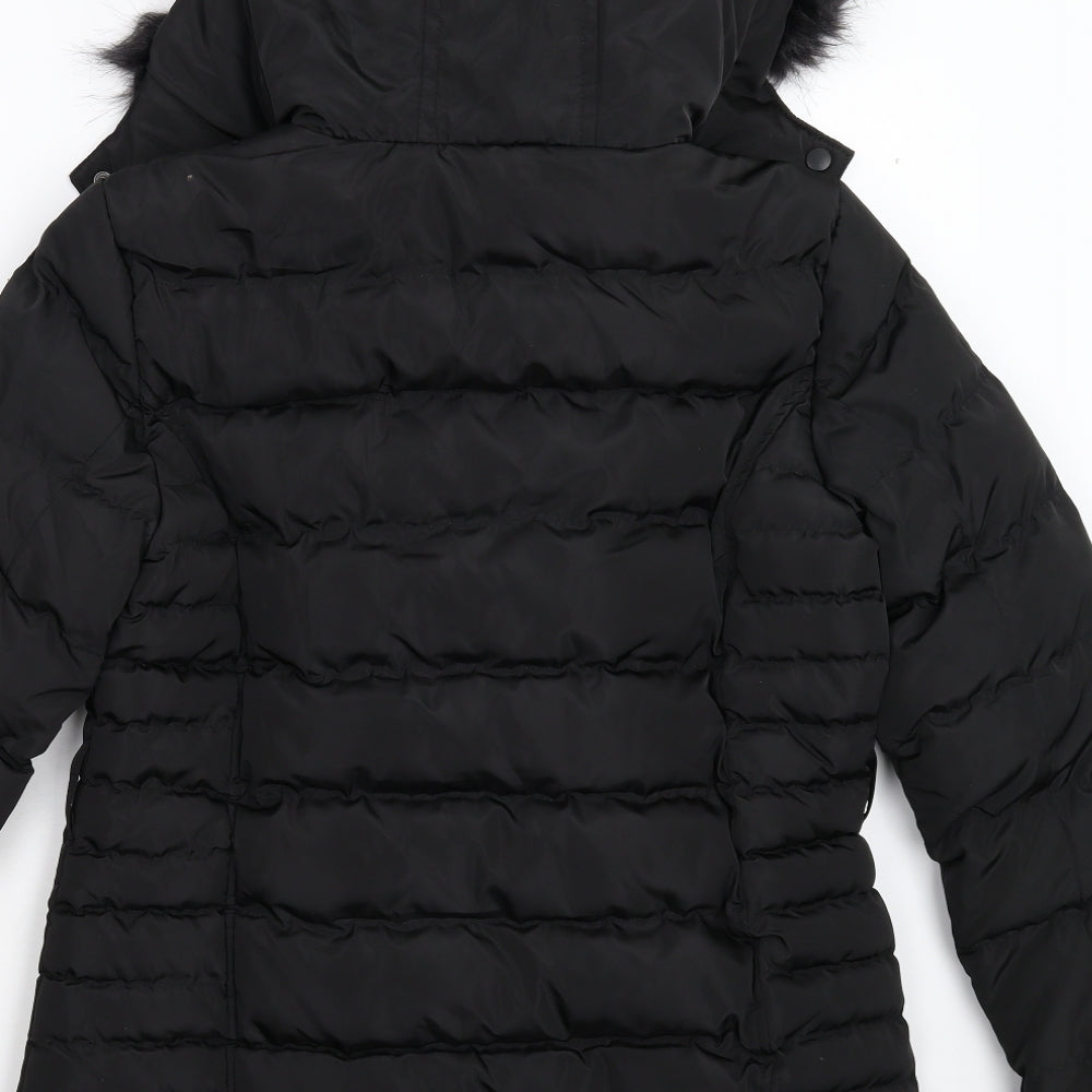 Brave Soul Womens Black   Overcoat Coat Size 12