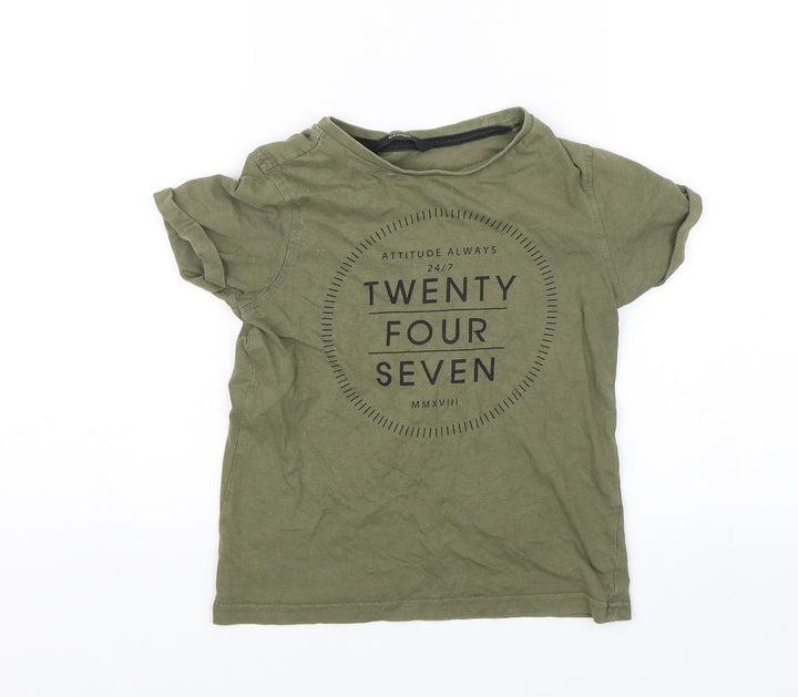 George Boys Green   Basic T-Shirt Size 6-7 Years  - Twenty four seven