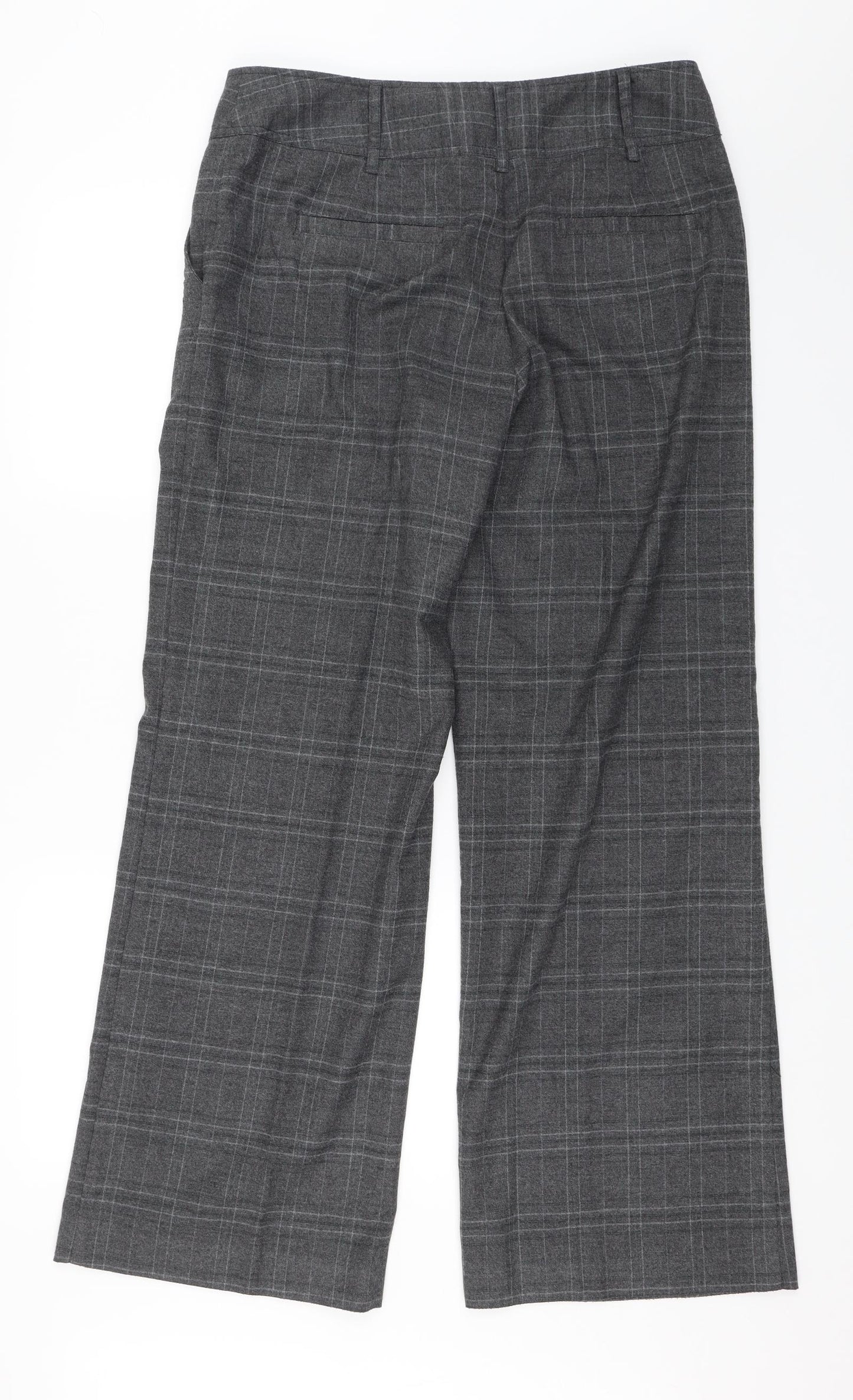 NEXT Womens Grey Plaid  Dress Pants Trousers Size 14 L28 in