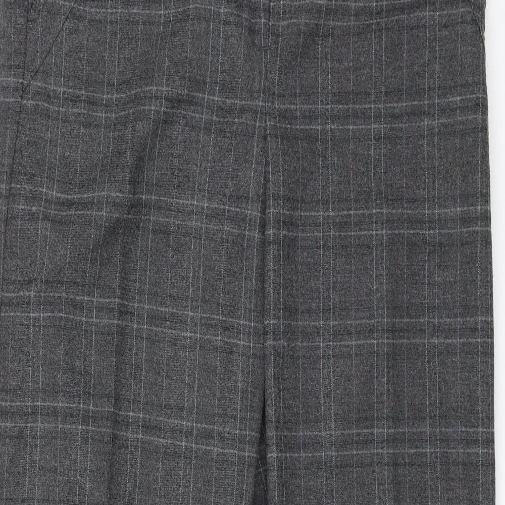 NEXT Womens Grey Plaid  Dress Pants Trousers Size 14 L28 in