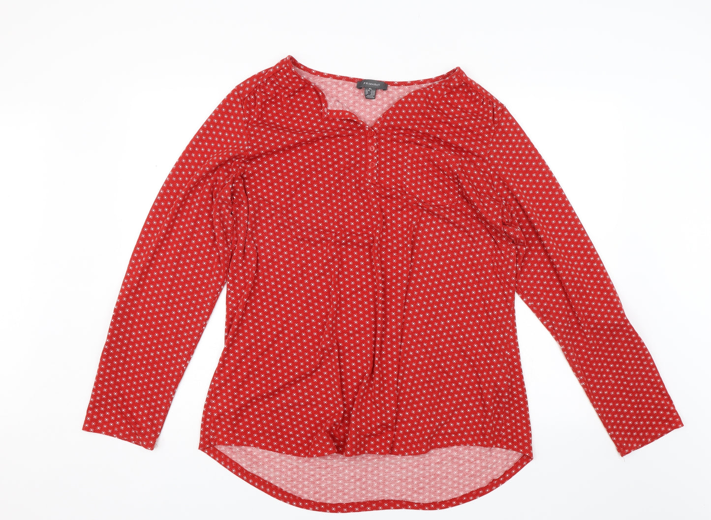 Primark Womens Red Geometric  Top Pyjama Top Size XL