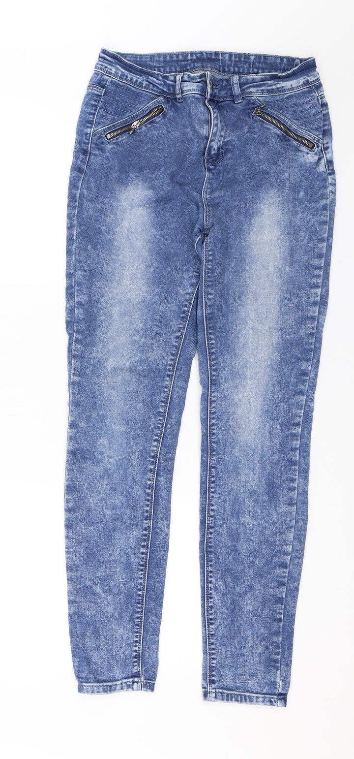 Preworn Womens Blue  Denim Skinny Jeans Size 28 in L28 in