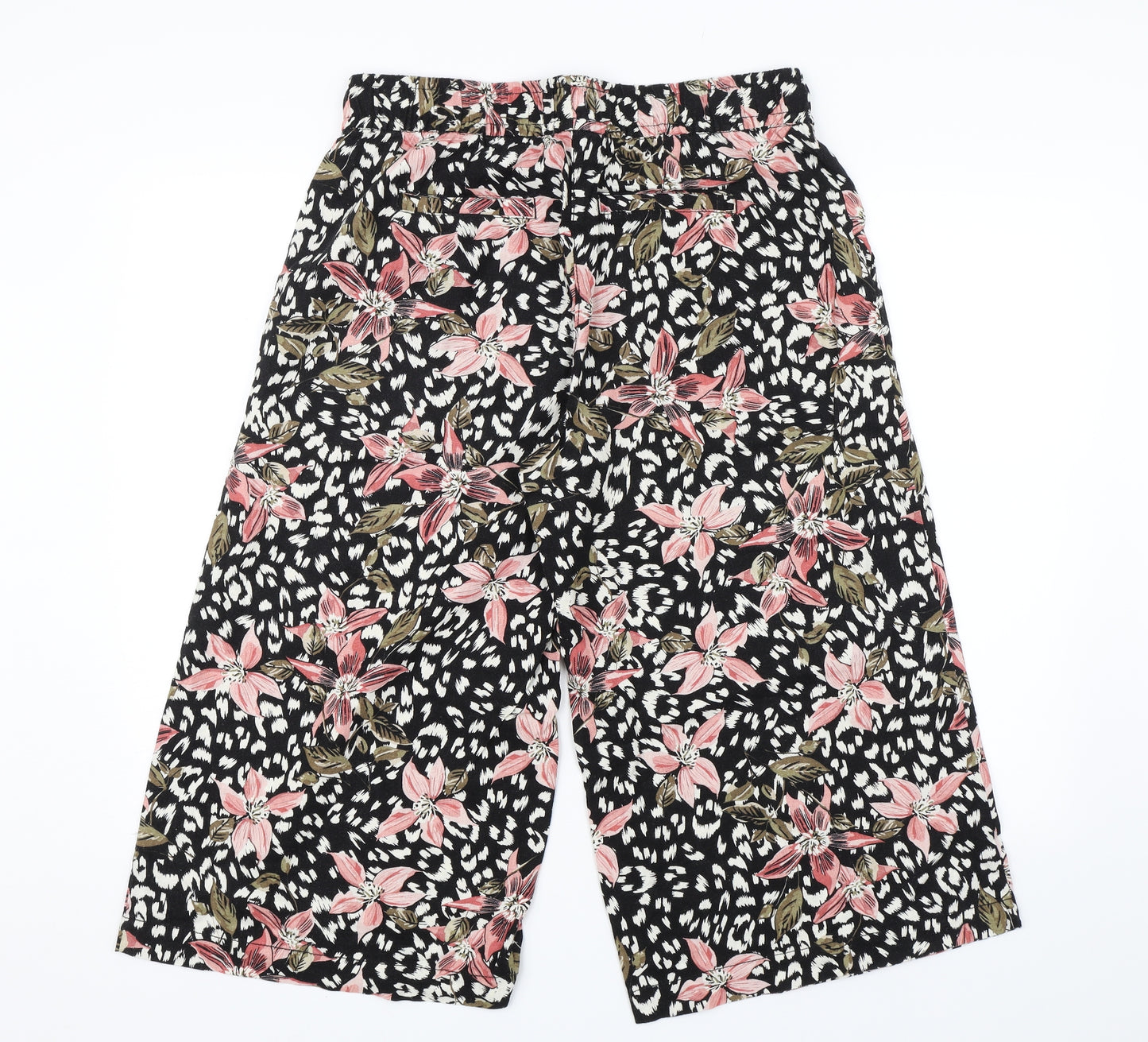 George Womens Black Floral  Culotte Shorts Size 12