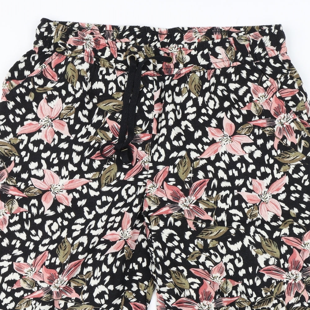George Womens Black Floral  Culotte Shorts Size 12