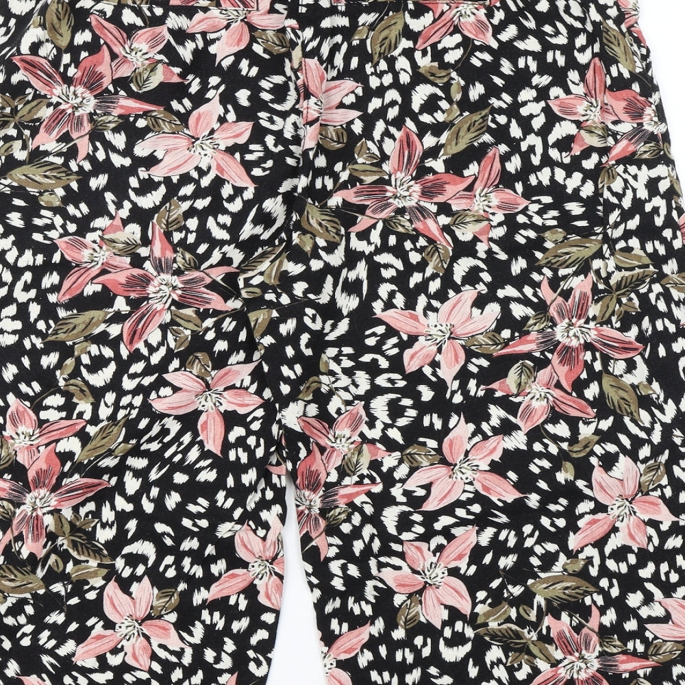 George Womens Black Floral  Culotte Shorts Size 12