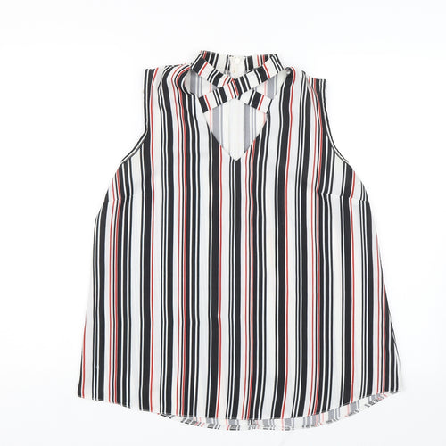Select Womens Black Striped  Basic Blouse Size 12