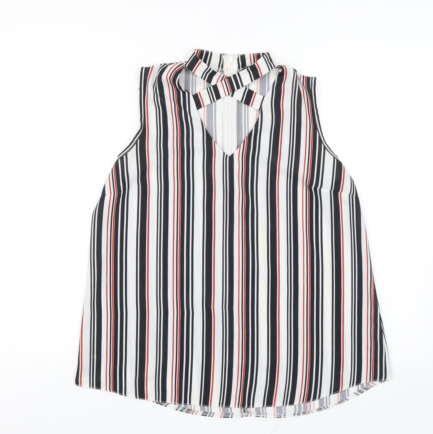 Select Womens Black Striped  Basic Blouse Size 12