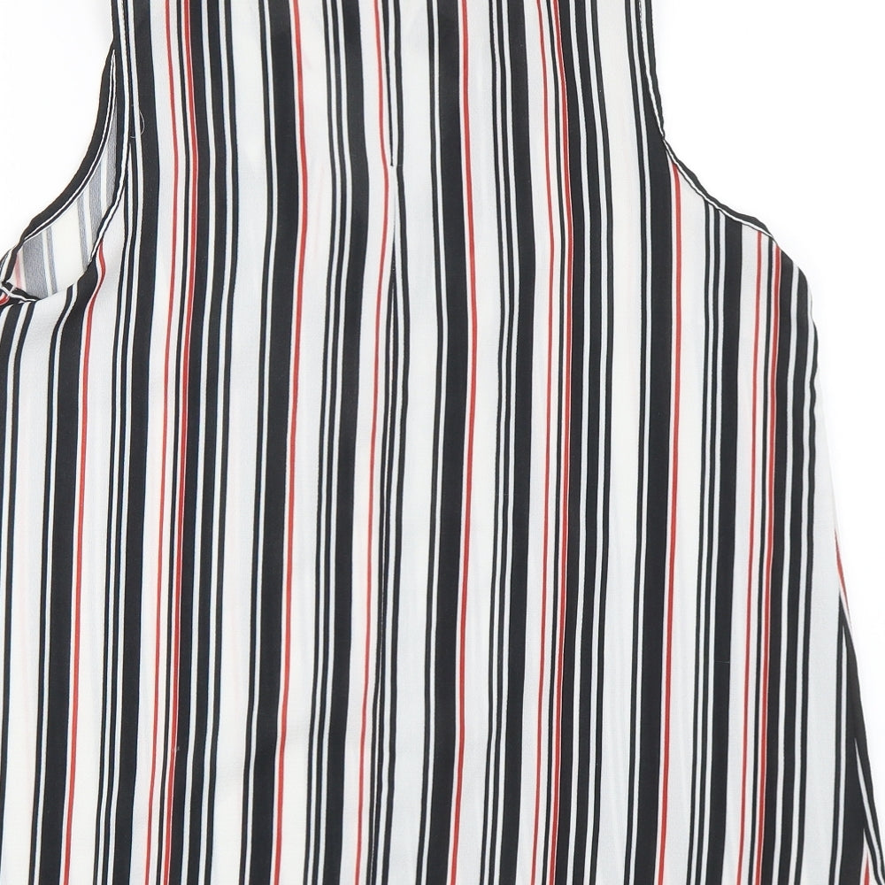 Select Womens Black Striped  Basic Blouse Size 12